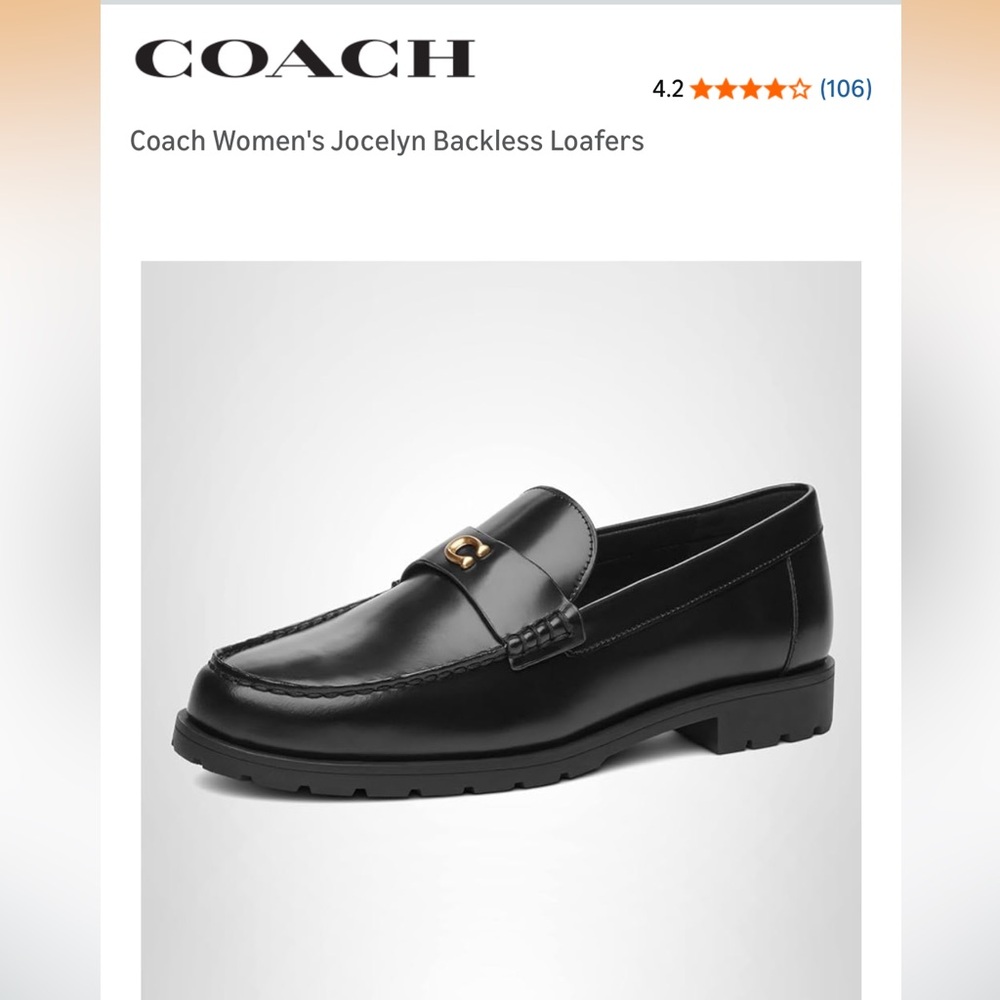Coach Black Jocelyn Backless Loafers - Picture 1 of 5